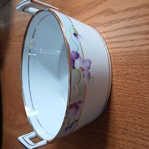 Vintage Nippon Floral Dish Bowl With Handle